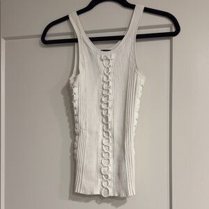 Alexander Wang White Ribbed Tank Top